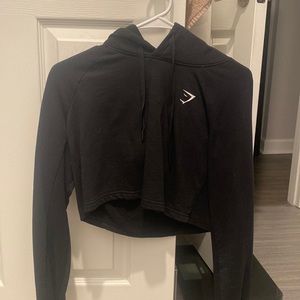 Lightly worn black gymshark cropped sweatshirt size small